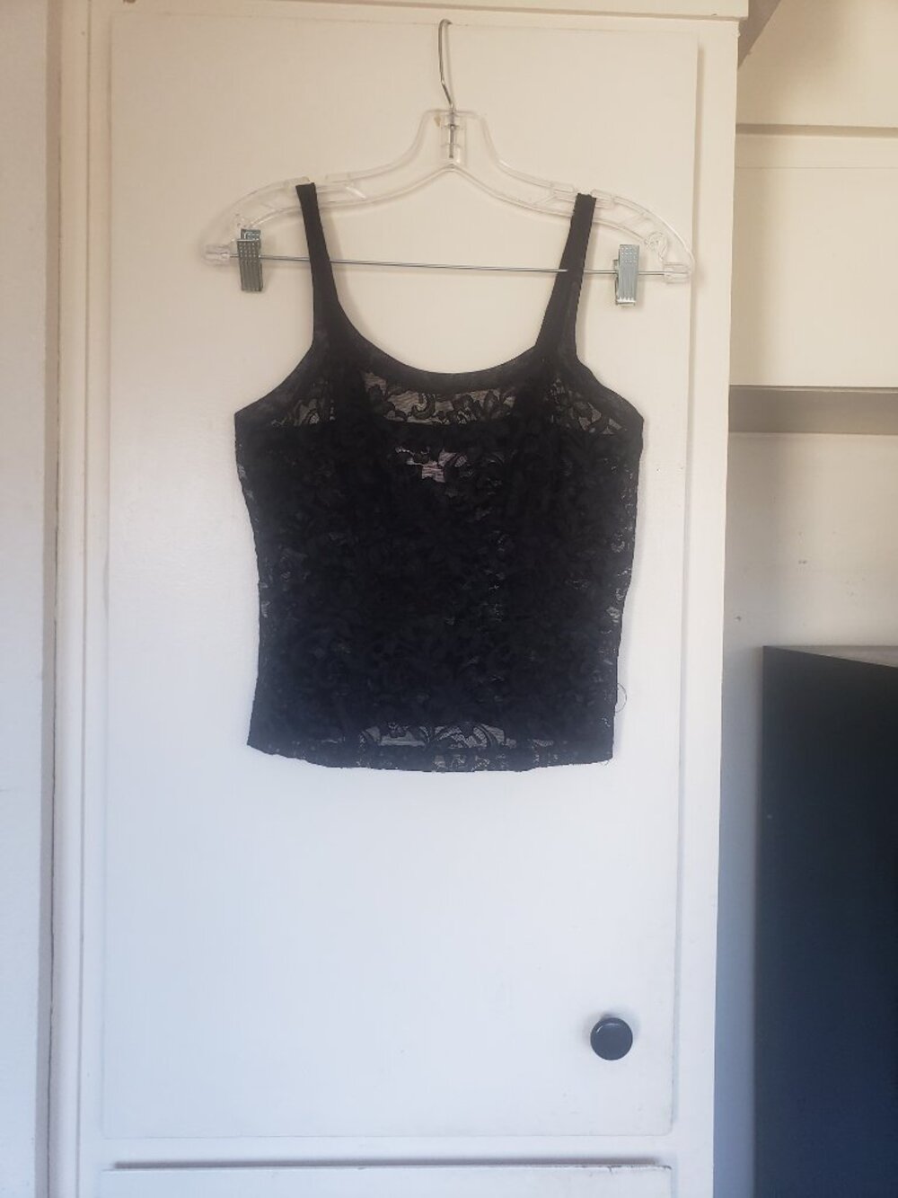 Victoria's Secret Black Lace Tank Top Size Medium